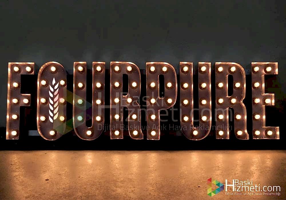 sarı ampullu retro kutu harf sarı ampullu retro kutu harf